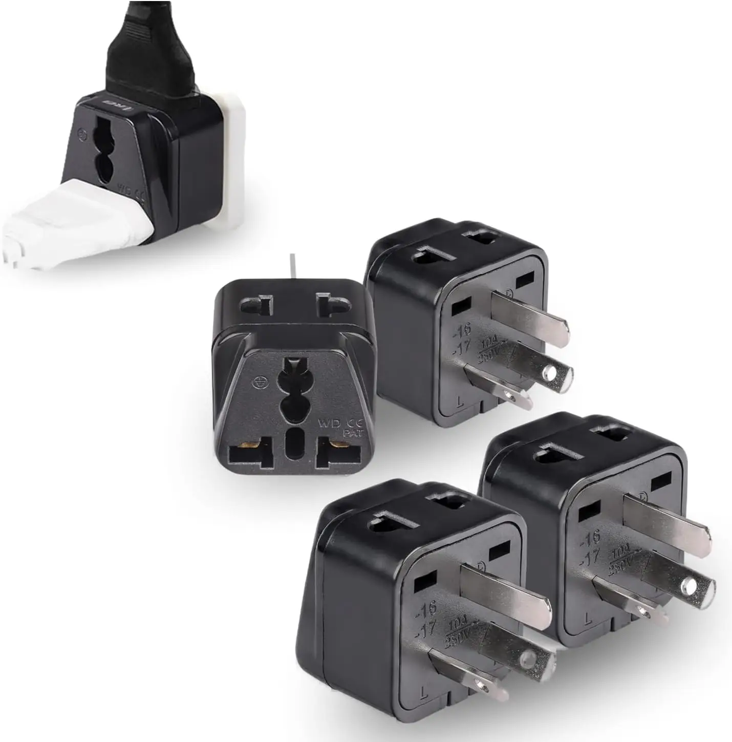 

Universal Travel Power Plug Adapter 2-in-1 Type I for Australia, China, New Zealand - 4 Pack