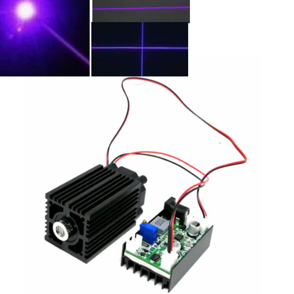 Focusable 405nm 100mw-400mw  Violet Blue Dot/Line/Cross Laser Diode Module TTL DC12V