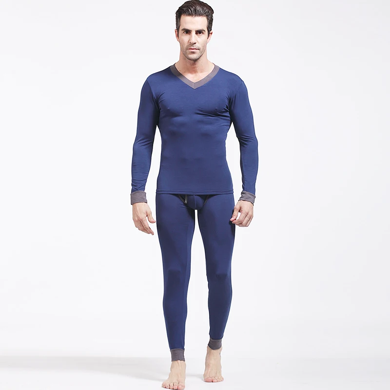

5pcs Men's thin model V-neck base slim bottom youth long Johns warm underwear suit