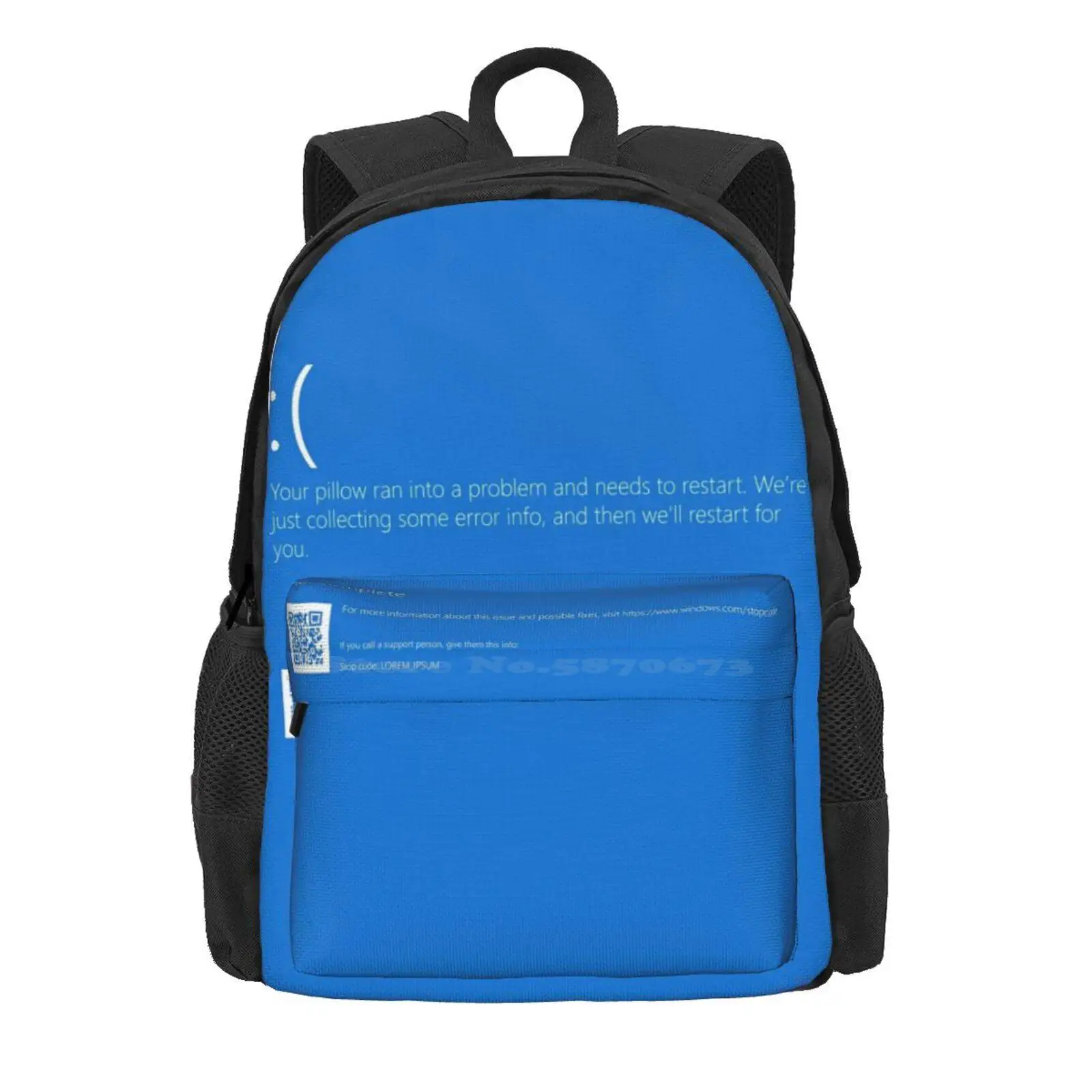 Windows Bsod (Blue Screen Of Death) Hot Sale Schoolbag Backpack Fashion Bags Windows Bsod Blue Screen Of Death Microsoft