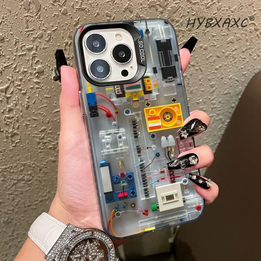 

Creative Circuit Board Pattern FOR IPhone 15 14 13 12 Pro Plus ProMAX Suitable Samsung Galaxy S24 S23 22 21ultra Silver Cover