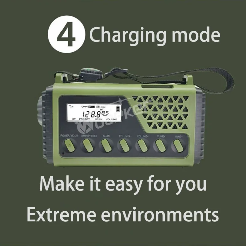 Woopker راديو SY-1199 10000mAh متعدد الوظائف FM راديو الطوارئ الطاقة الشمسية AM/FM/SW المحمولة راديو بلوتوث قوة البنك