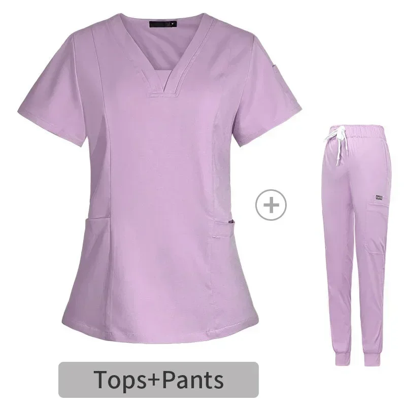 Medische Scrubs Sets Ziekenhuis Chirurgische Uniformen Vrouwen Scrub Tops Broek Verpleegkundigen Accessoires Tandheelkundige Kliniek Spa Huisdier Werkkleding Kleding