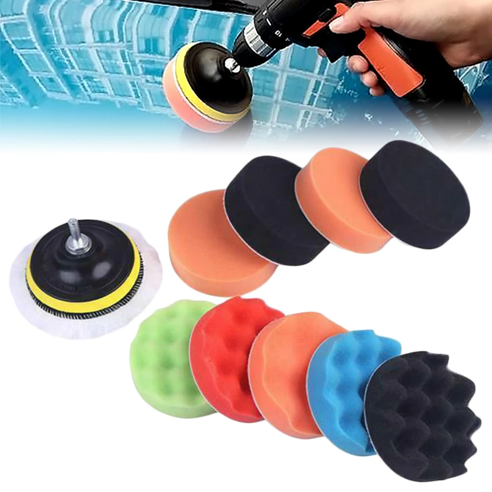 3 Inch Sponge Polisher Waxing Pads Buffing Cleaning Set for Polish Buffer Drill Wheel Car Polishing Removes Scratches Kit