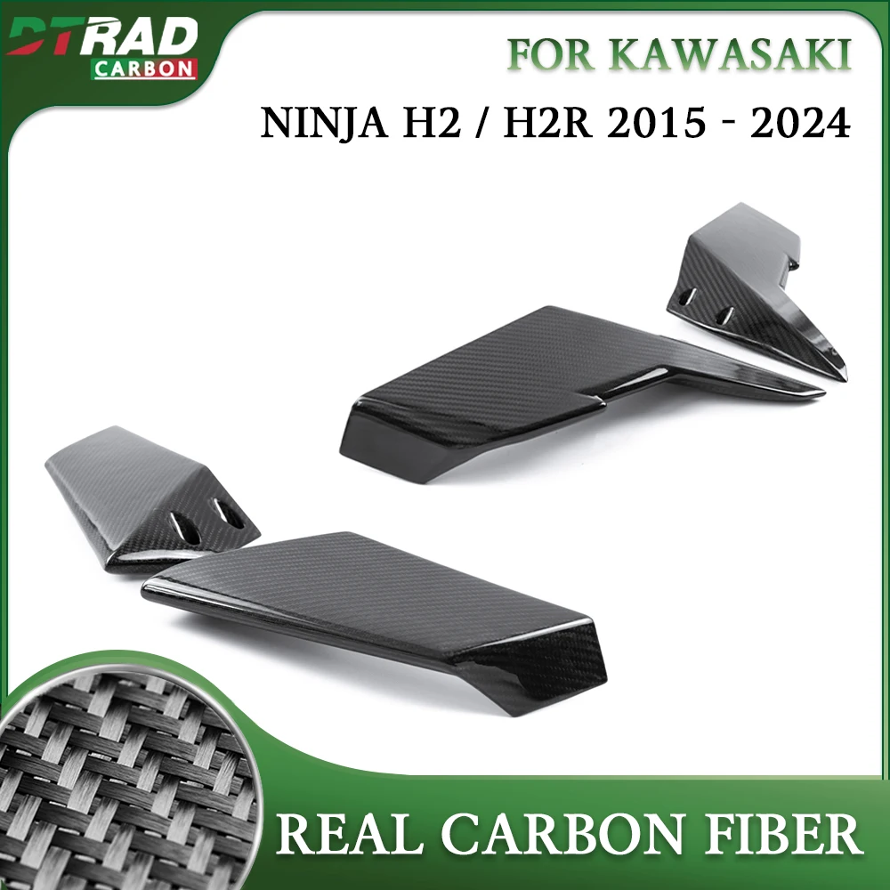 

Для KAWASAKI NINJA H2/R H2R 2015-2023 2024, аксессуары из углеродного волокна, верхние крылышки для мотоцикла, комплект обтекателя воздушного дефлектора