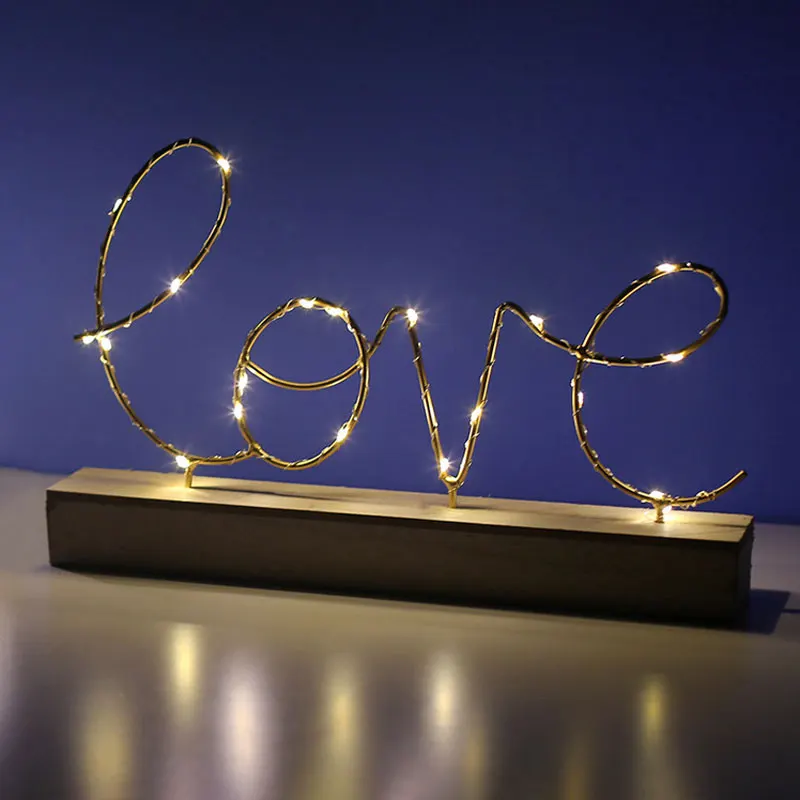 

Nordic Iron Love Words Light Metal Decoration Show Pieces For Home Girl Room Decoration Accessories