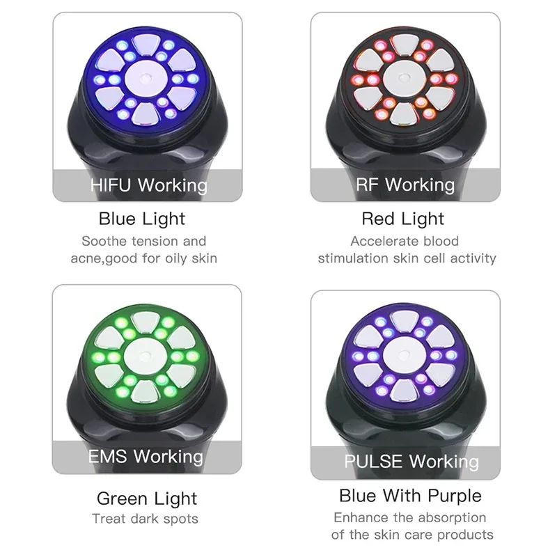 أحدث 4 في 1 آلة HIFU صغيرة الجيل الثالث EMS نبض الاحماء مدلك الوجه للوجوه والجسم جهاز التجميل بالموجات فوق الصوتية #2