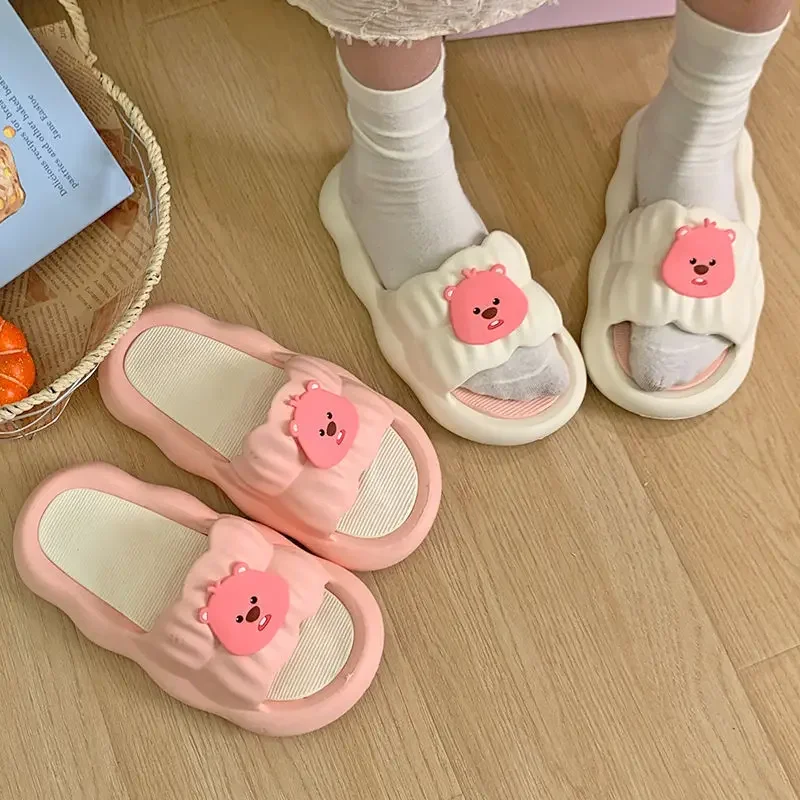 

New Cartoon Loopy Little Beaver Slippers Home Shoes Bathroom Antiskid Ins Kawali Cute Toys Friend Gift Birthday Gift For Girls