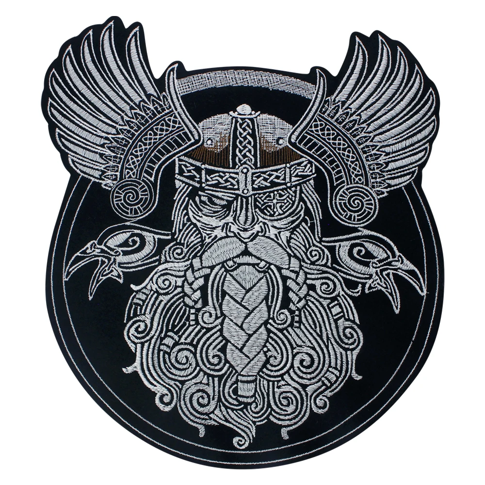 Helmet Emblem Fighter Warrior Badge Embroidery Iron on Patches Motorcycle Skull Applique