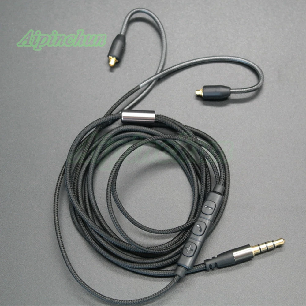 Aipinchun mmcx kopfhörer weiches ersatz kabel mit lautstärke regler für shure se215 se315 se425 se535 se846 t100