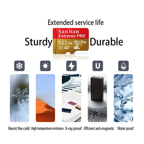 Imagen 2 del producto SanDian-tarjeta de memoria Flash SD/TF, tarjeta Micro SD Original de 2TB y 1TB, 256/512GB, alta velocidad para teléfono/Dron/dispositivo de mano