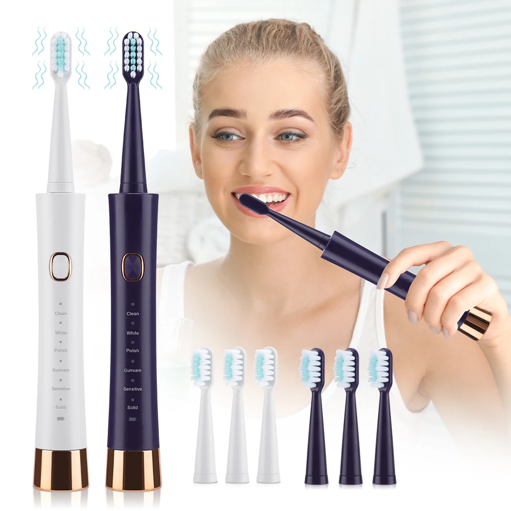 

Electric Toothbrush for Adults USB Rechargeable Sonic Electric Toothbrush 5 Modes Cleaning Toothbrush with 4 Toothbrush Heads