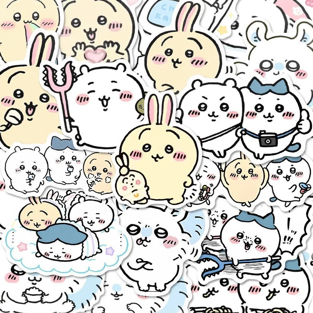 100/200pc pegatina Chiikawa funda de teléfono portátil decoración pegatinas de grafiti dibujos animados Linda guitarra papelería cuaderno calcomanías juguete para niños