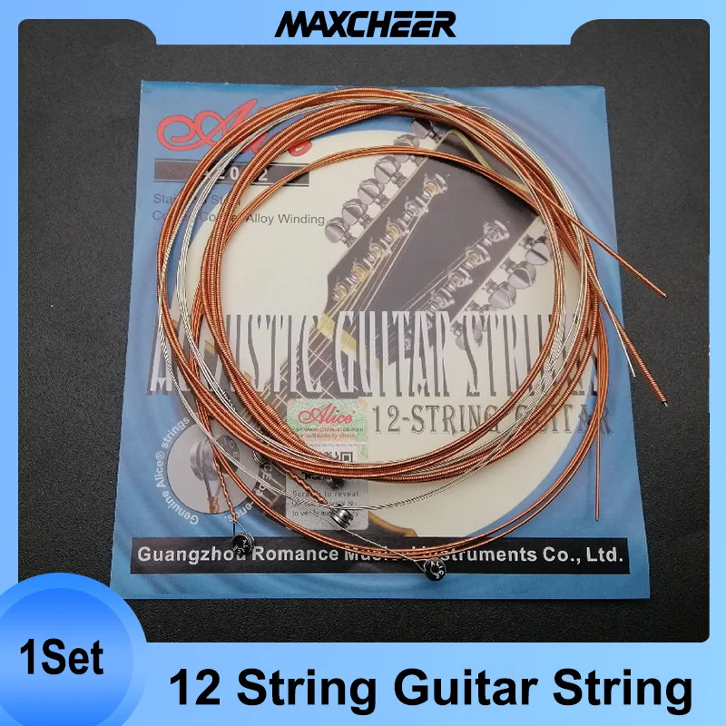 Alice 12 String Folk Violao Strings Stainless Steel Coated Copper Alloy Wound A2012 Strings for Acoustic Guitar Drop Shipping