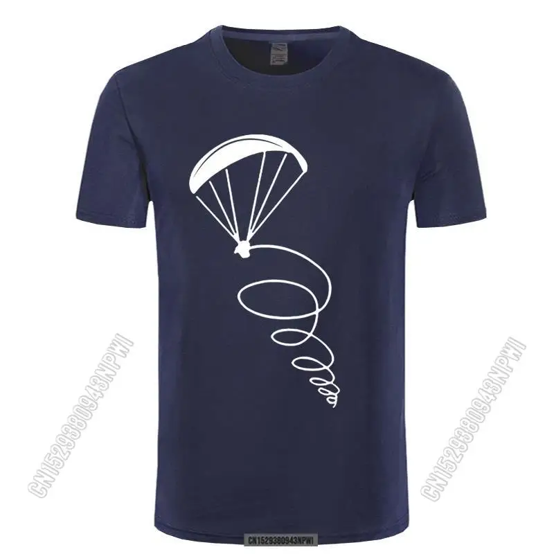 2022 New Fashion Male T-Shirt Parachute Jumping Paragliding Pilot Design Printed T Shirt Men Cotton Stylish Chic Tees Top