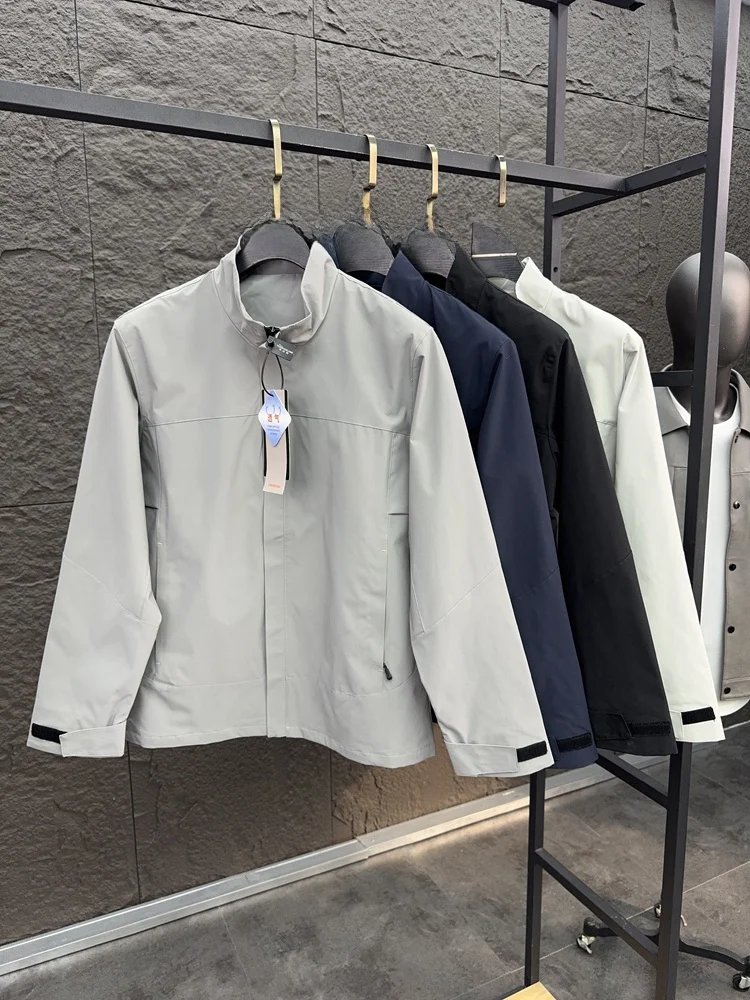 

Svip Роскошное весеннее мужское уличное джето с воротником-стойкой, водонепроницаемое дышащее повседневное пальто на молнии с воротником-стойкой Fai...