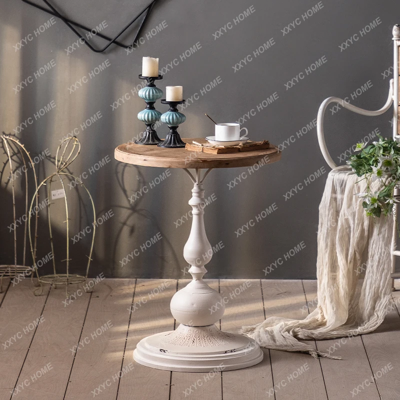 HOld living room sofa corner few light luxury  hotel balcony wrought iron small round table coffee table decoración hogar