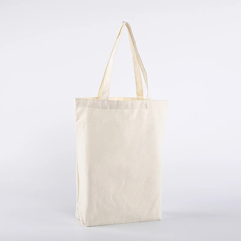 Sac fourre-tout en toile de coton biologique avec logo, sac à provisions vierge, sac fourre-tout mignon, qualité supérieure