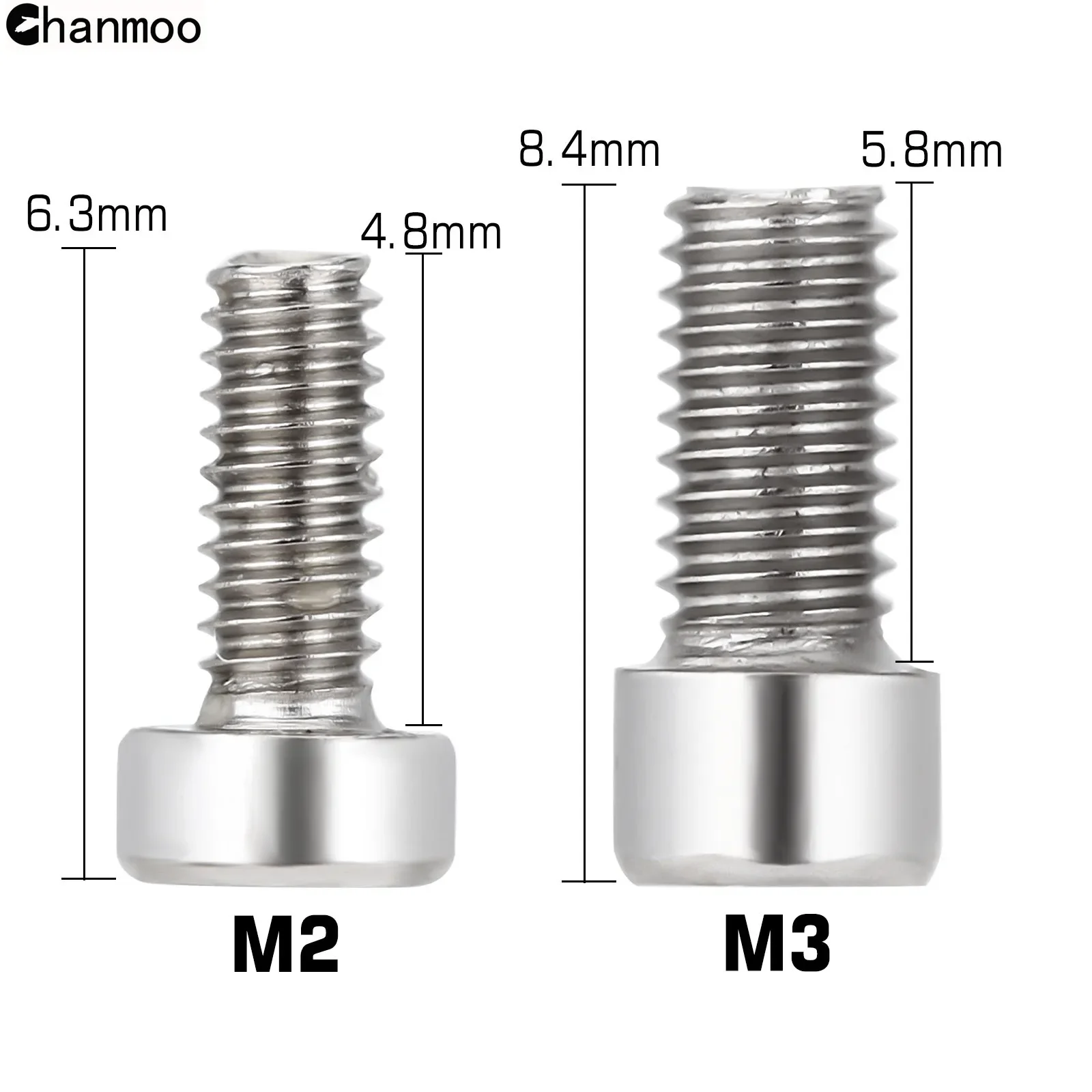 Chanmoo M2 M3 Metal Hexagon Screws Fit 1.9 Wheel Rims 2.2 Hub for 1/10 RC Crawler Car TRX4 Axial Traxxas SCX10 90046 AXI03007