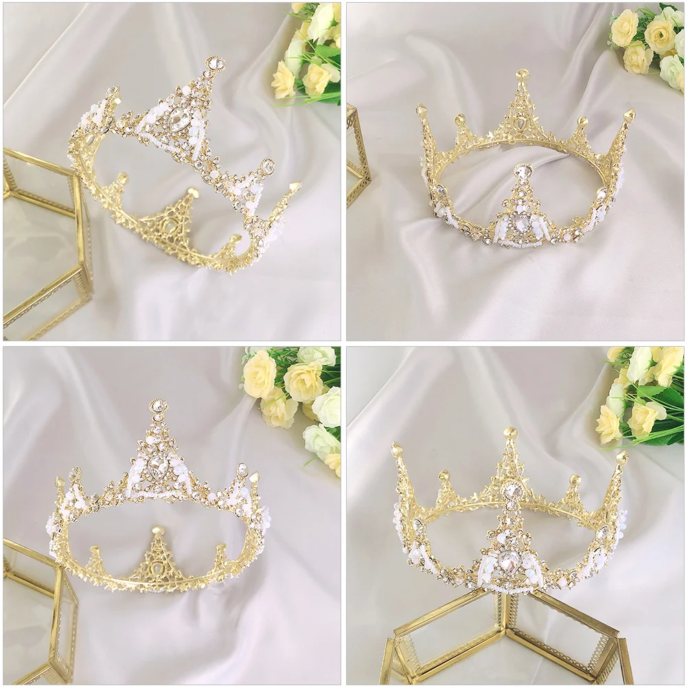 

1 pc Kid'S Crown Headband Alloy Rhinestone Tiara Party Headdress Hair Jewelry Birthday Accessories Costume Headdress For