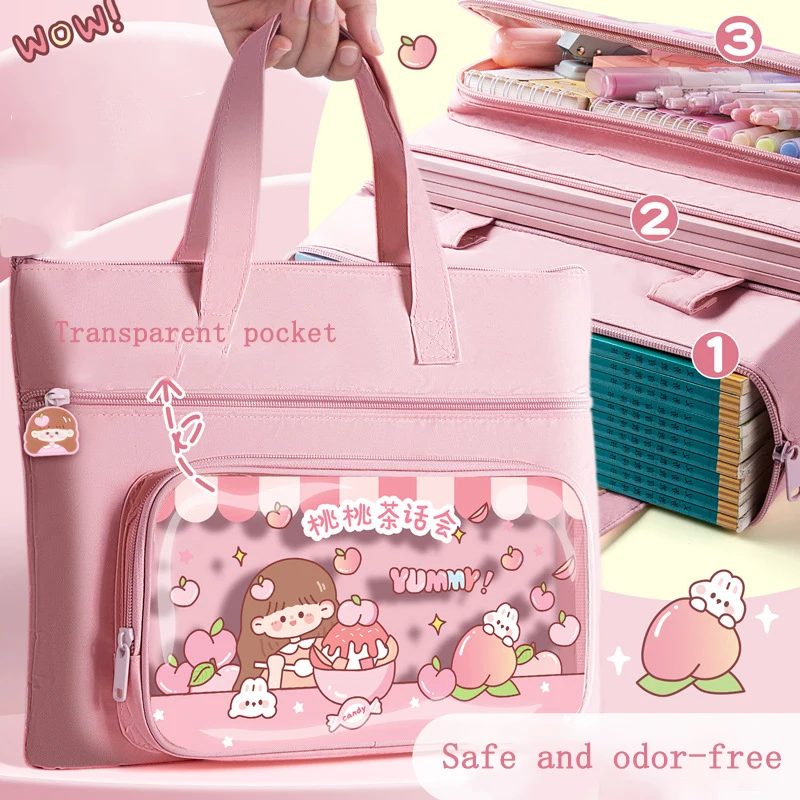 

Large Capacity Tote Canvas Bag Kawaii Cute Pencil Cases Student Pen Case Big School Supplies Stationery Pencil Bags Pencil Pouch