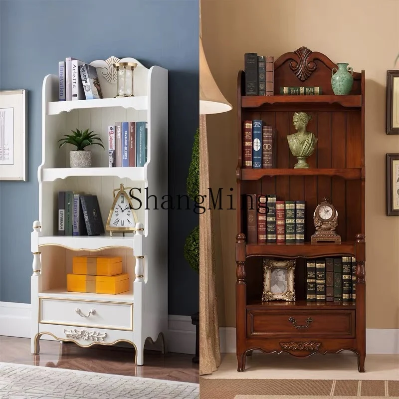 

ZYY exquisite premium all solid wood bookcase furniture bookcase living room cabinet bedroom retro shelf floor to wall