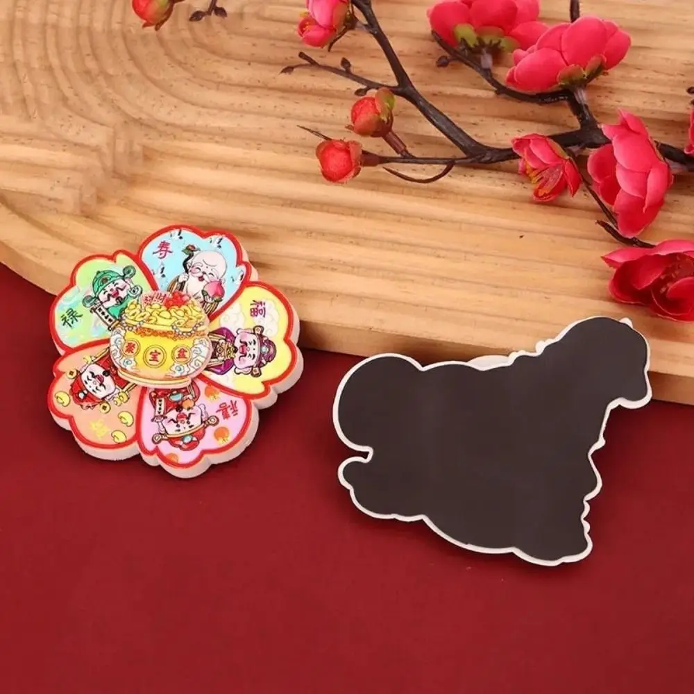 3D Rotating Refrigerator Magnets Cartoon Chinese Style Horse Year Fridge Magnets Traditional Decorative