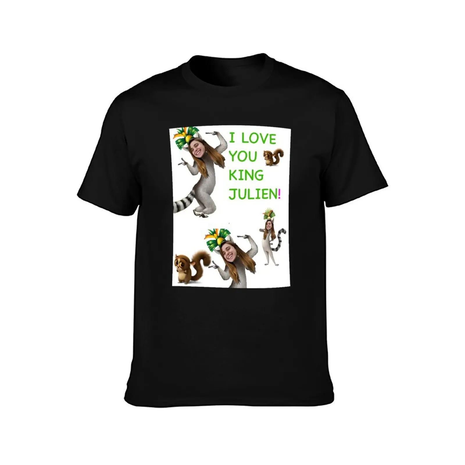 I Love You King Julien Baker T-Shirt, Summer Casual Cotton Tee, Oversized Streetwear Tops, Vintage Graphic Print, 100% Cotton