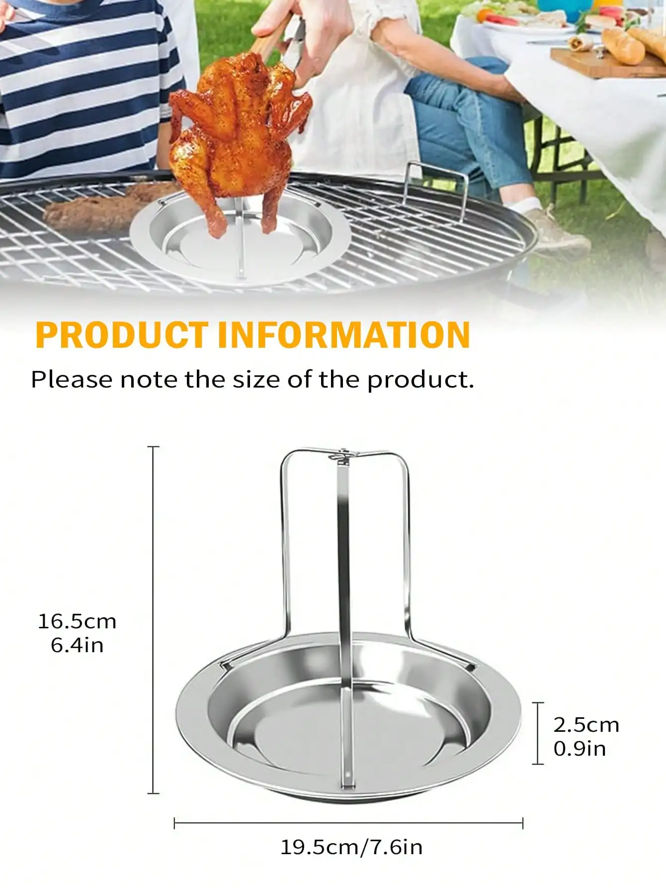 Chicken Roaster Rack, Stainless Steel Vertical Chicken Roasting Rack Roasting Pan for Grill Oven BBQ