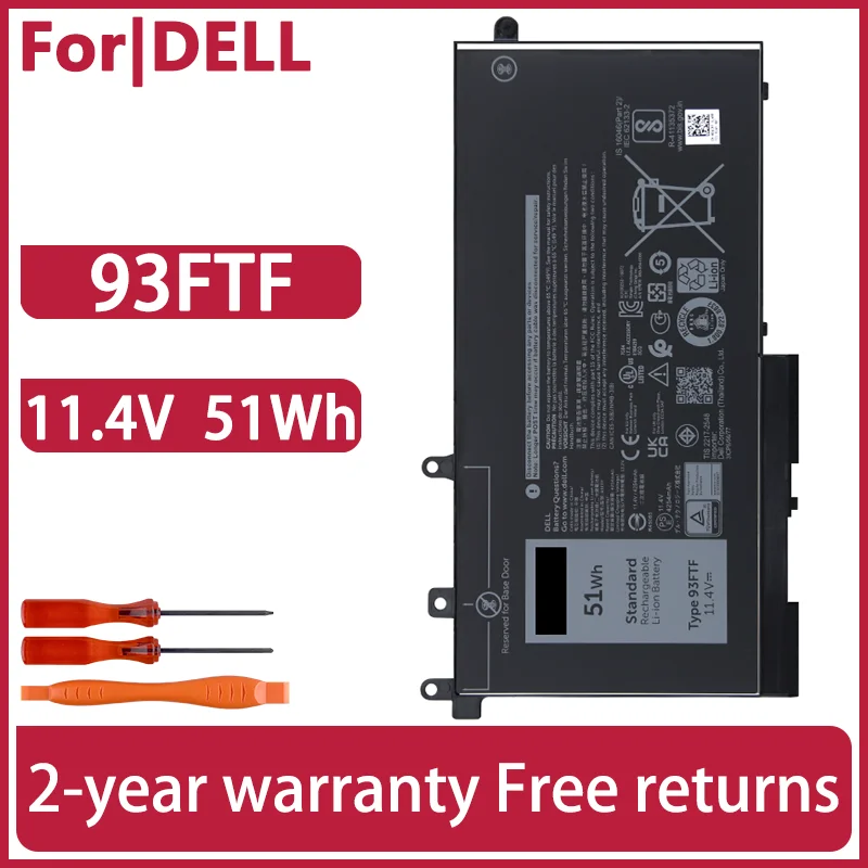 

93FTF GJKNX Laptop battery For Dell Latitude 5590 54905280 5495 5290 5591 5491 5480 5580 5488 5288 Precision 3520 3530 51Wh 68Wh