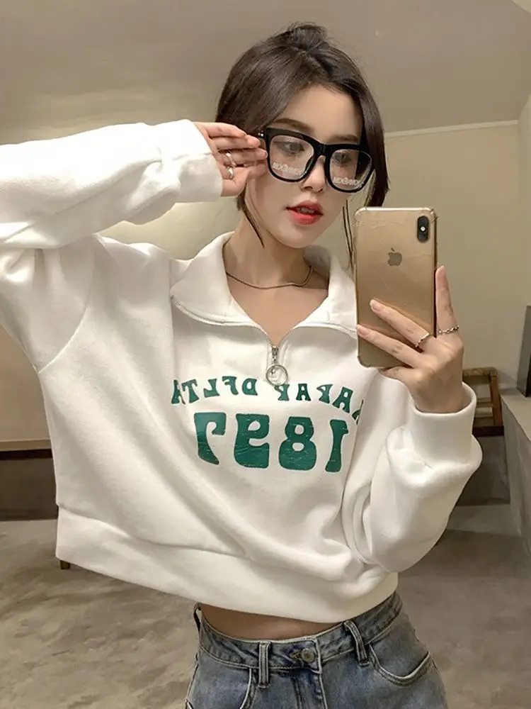 

Женские толстовки 2000-х годов, японские топы, каваи, бохо, трехцветные, простые, с буквенным принтом, простые, средней длины, интересные, украшенные