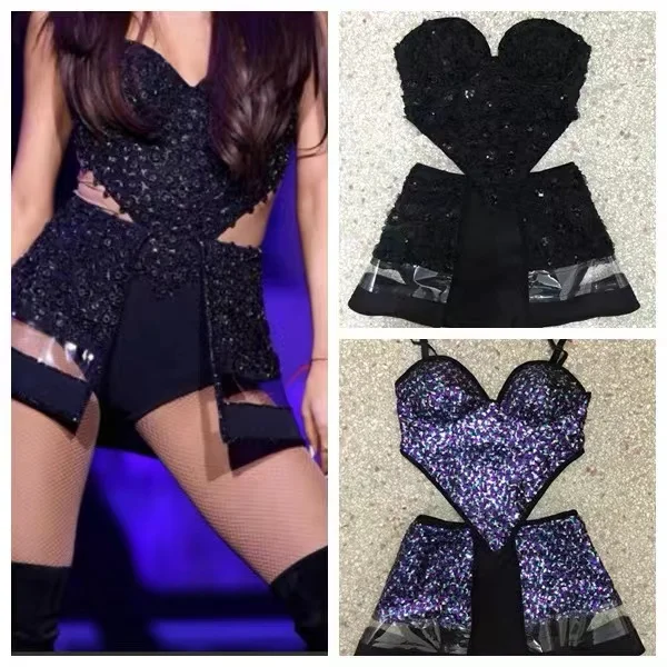 

New Sexy Shiny Super Rockstar Clothing Rock Star Outfits DJ Singer Stage Musician Clothing 3 pcs sets