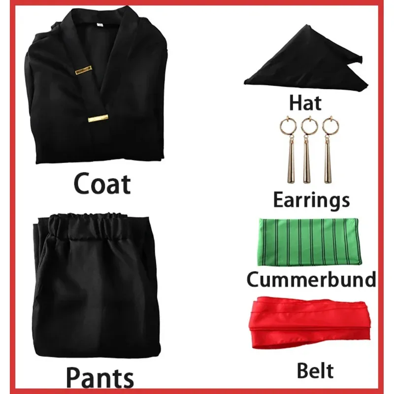 

asdh8@Bear's Den Anime Roronoa Zoro Black Cosplay Halloween Costumes Kimono Role Play Clothing Par New 2025COSda@