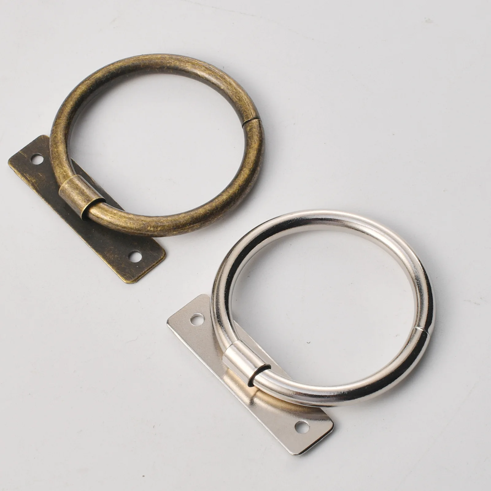 Iron sheet circle Iron ring New Chinese home improvement drawer Wardrobe door Cabinet surface installation Double hole small han