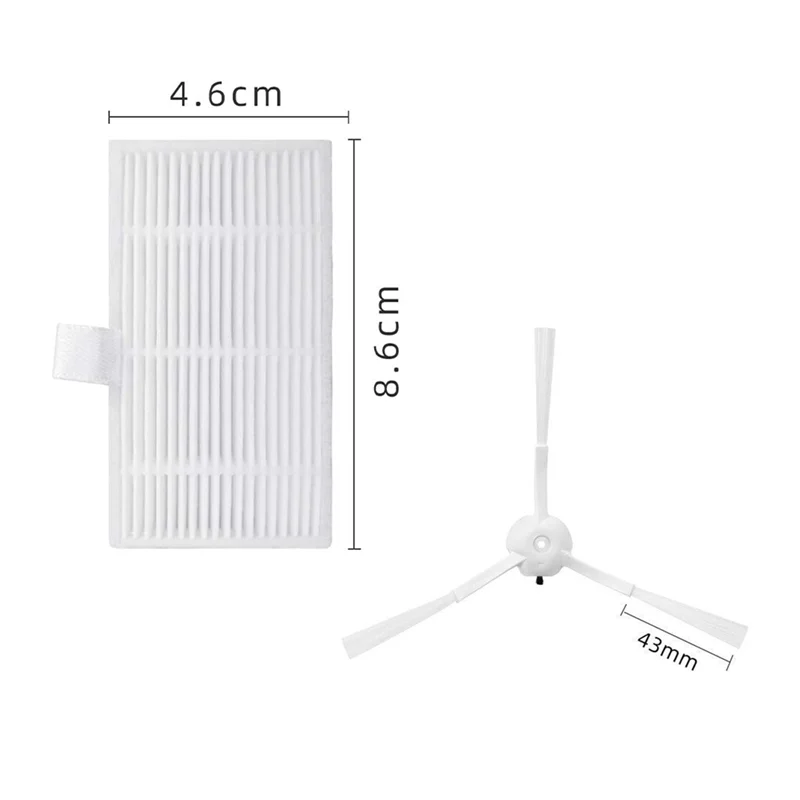 A69M-Hepa Filter And Side Brush For Lydsto W2 Mop Cloth Dust Bag Robot Vacuums Replacement Parts Accessories