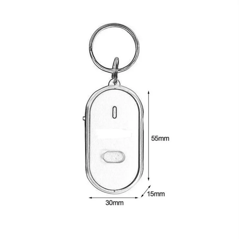 LED Whistle Key Finder Flashing Beeping Sound Control Alarm Anti-Lost Keyfinder Locator  with Keyring