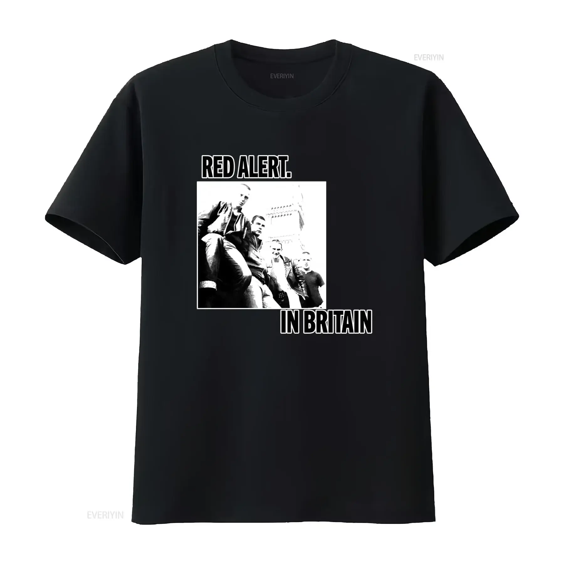 Red Alert In Britain Punk Rock T Shirt XL Size Oi Skinhead Style Blitz Cock Sparrer Business GBH Design vintage Washed fashion