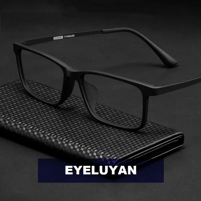 

EYELUYAN Optical Glasses Frame for Men Women Titanium Flexible Legs with TR-90 Plastic Front Rim Eyewear Spectacles Frame 8085