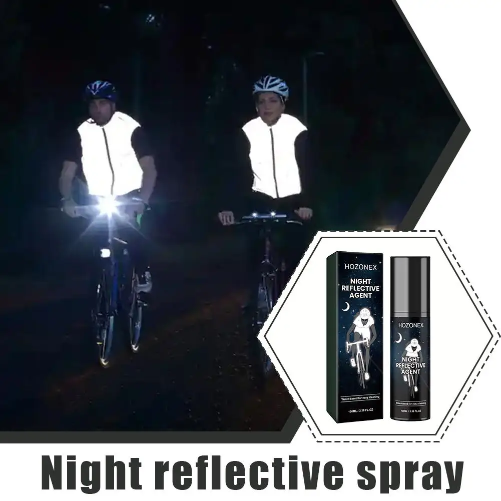 

Safety Reflective Spray Nighttime Visibility Aid For Bike Clothing Gear Washable Portable Equipment Outdoor Sports Night Tool