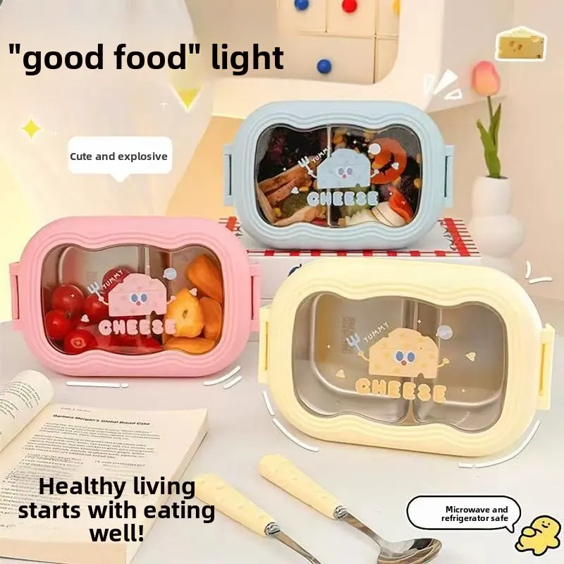 

Cartoon Kids Lunch Box/bento with Drop-proof and Leak-proof Design 2grids Perfect Food Container for Food Storage and Meal Prep