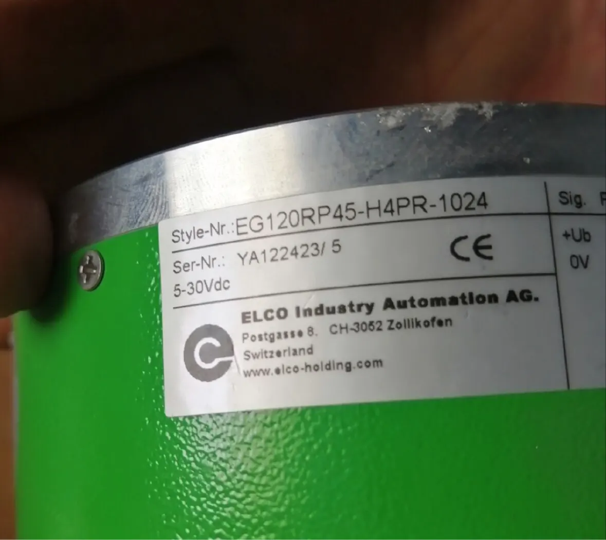 EG120R45-H6PR-1024 ELCO Hollow Shaft Motor Rotary Encoder 1024PPR Incremental Encoder