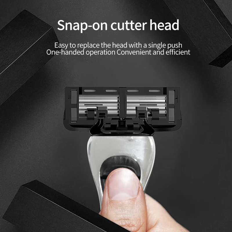 Men's Shaver S604L 5-layer Spot Welding Matrix Cutter Head Replace Razor Head 1 Metal rubbe Handle 2 Rotatable Replaceable Blade