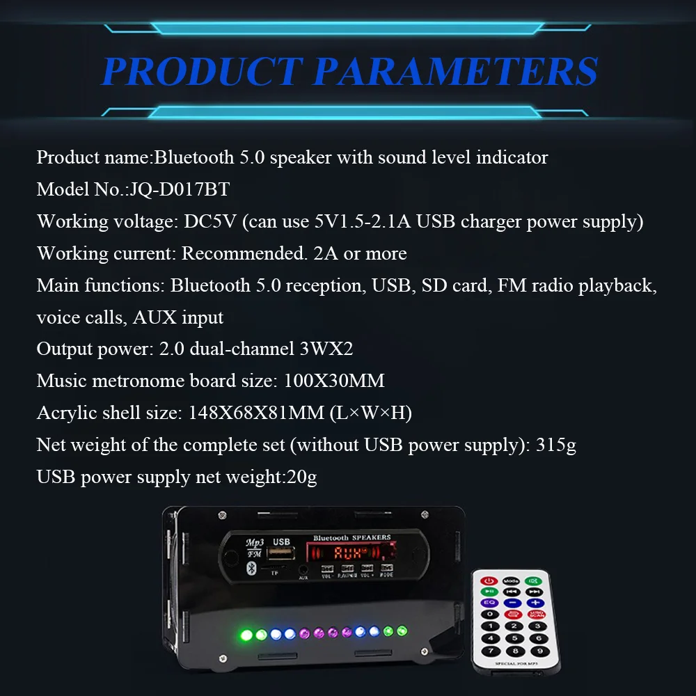 DIY Bluetooth Speaker Kit with FM Radio DIY Soldering Project Practice Solder Assembly DIY Electronic Kit Component 2*3W Speaker