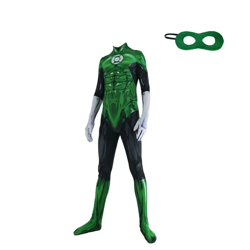 aa Bear House 002 Green Lantern Cosplay Costume Zentai Bodysuit Suit Adults Kids Superhero Halloween Man Boys Male JumpsWAT99 ★