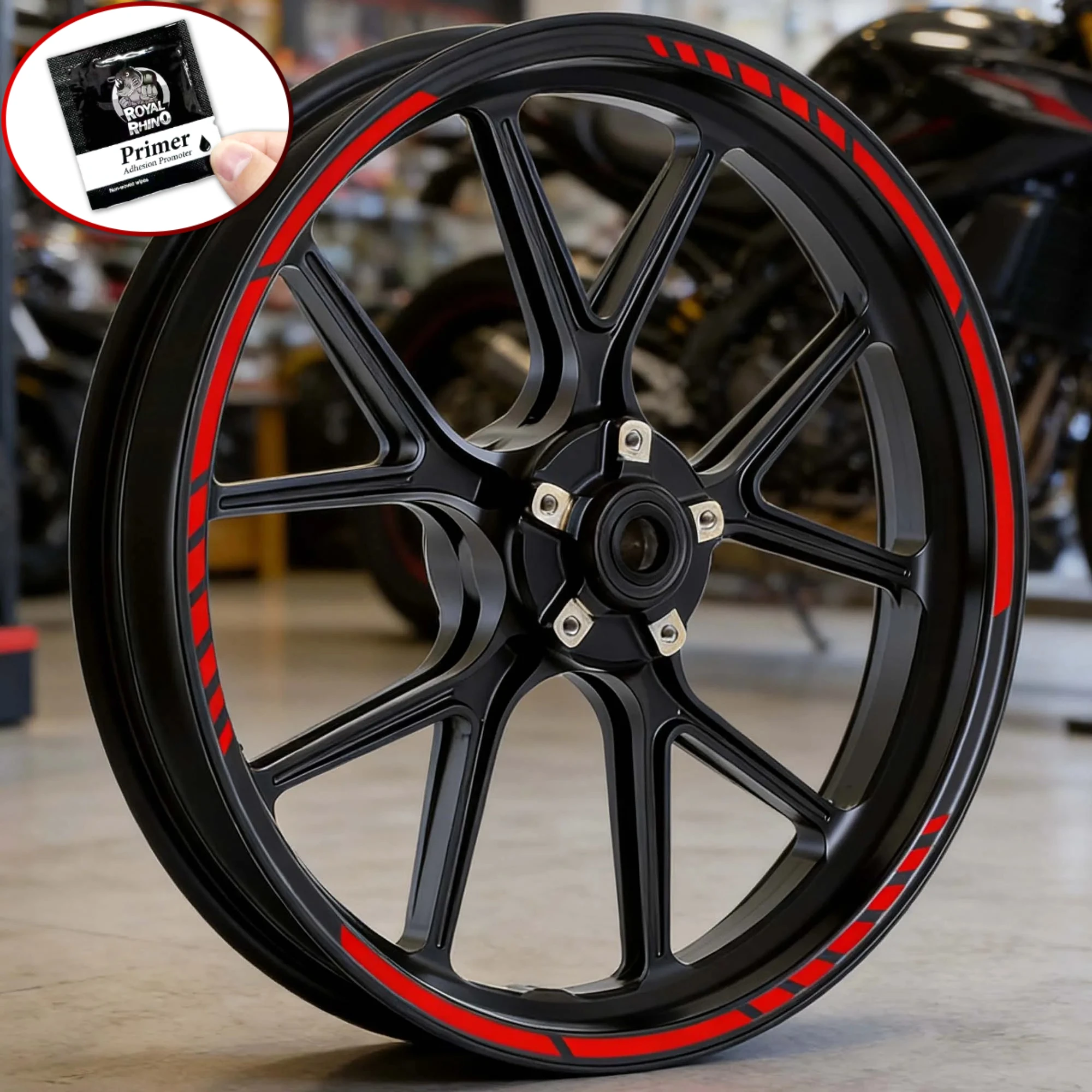 16PCS/1Set Racing Stripe voor 17-19inch Velgen Motorfiets Wiel Stickers Hub Vinyl Decals Waterdicht DIY Gemodificeerde Scooter decors