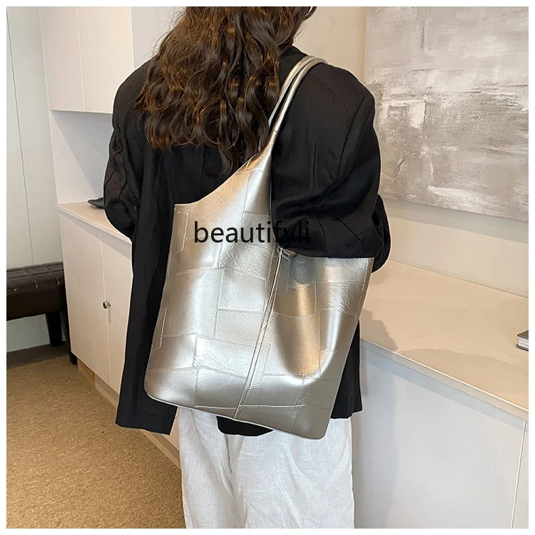 Hand-Carrying Fashion Casual Tote Bag Women's Summer Fashion Simple and All-Matching Shoulder Bag Commuter Underarm Bag