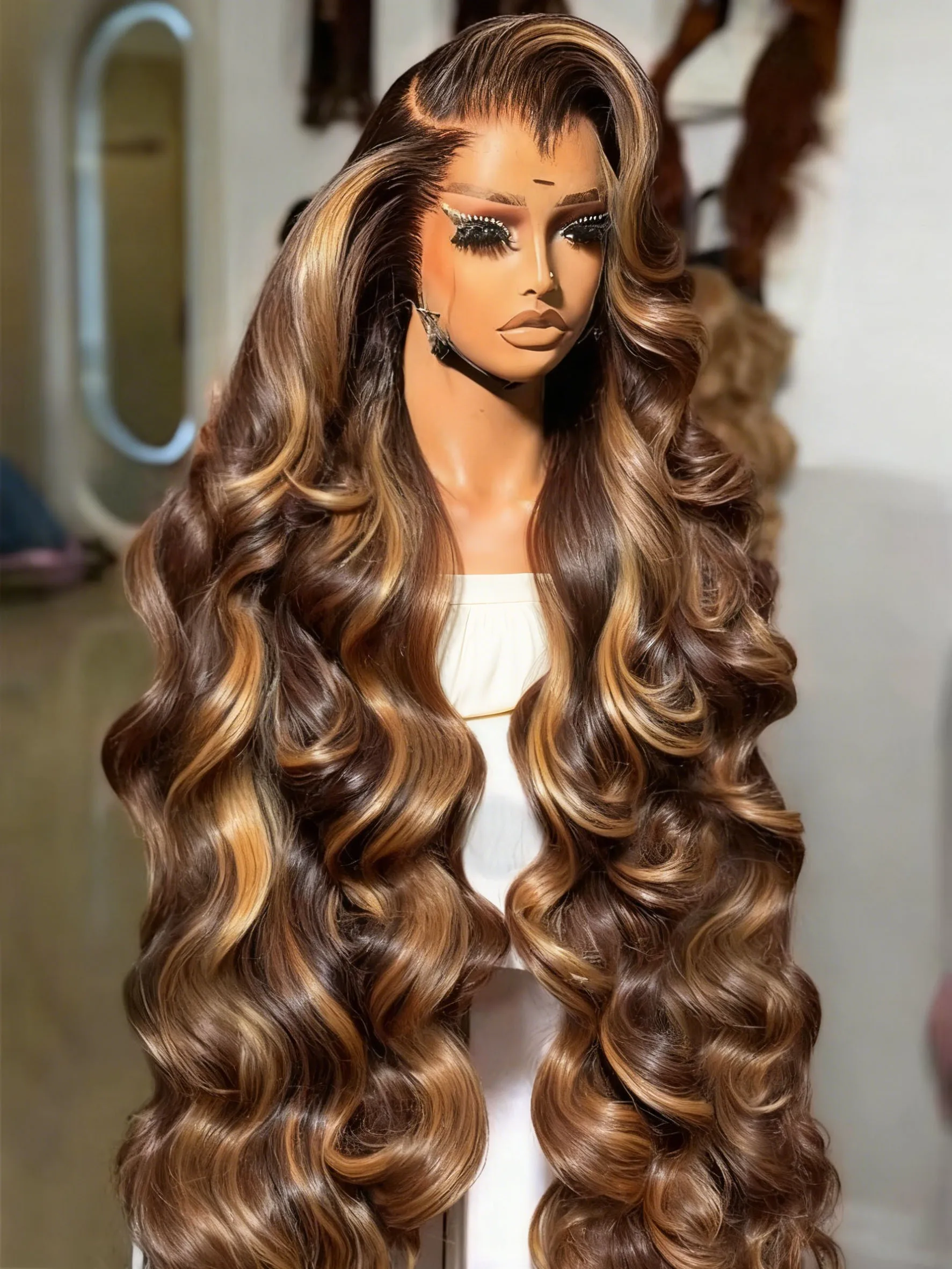 

Парик Frolo 13x4 13x6 Full Frontal Lace, плотность 200%, цвет P4/27, предварительно прорезанный, окрашенный, с эффектом Body Wave, HD прозрачный кружевной фронтальный парик из натуральных волос