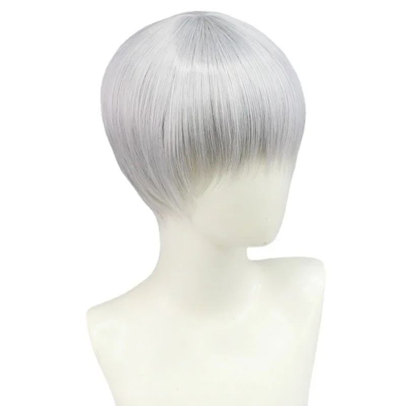 

Stylish Silver Gray Wig Silver White Short Hair Cosplay Accessories Special Use