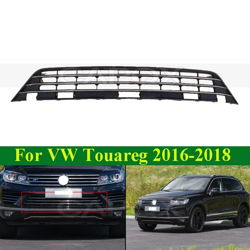 CAPQX Front Bumper Lower Grill Guard Deflector For VW Touareg 2016-2018 Front Bumper Lower Grille Low Middle Net