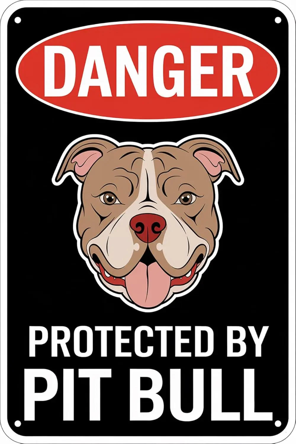 Beware of Dog Warning Vintage Metal Tin Signs Warning Protected Pit Bull Pitbull Dog Sign for Home Fence Farm Garden Backya sign